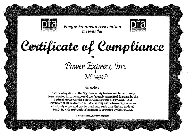 Certificate of Compliance